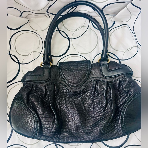 Salvatore Ferragamo Black Leather Shoulder Bag with Gold Accents - Picture 4 of 10